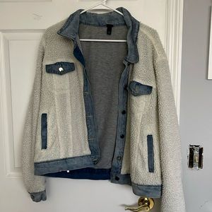 XL Jean/fuzzy jacket. Fits like medium/small! Wild fable.